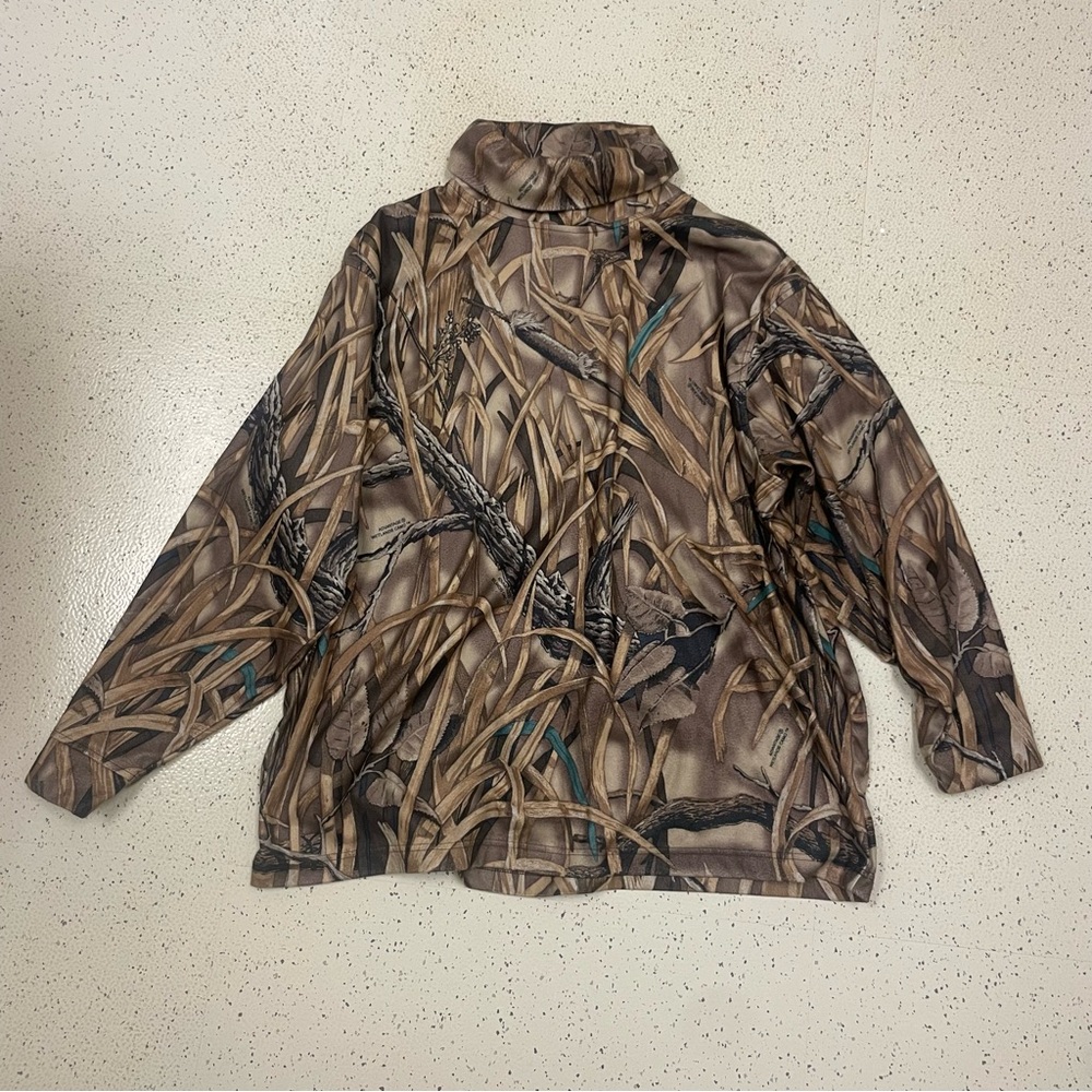 Cabela's Advantage Wetlands Brown Camouflage Turtleneck Shirt Size 2XL